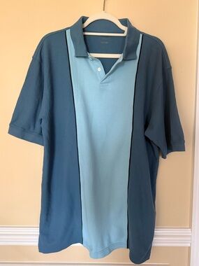 Geoffrey Beene Two-Tone Blue Polo New with Tags